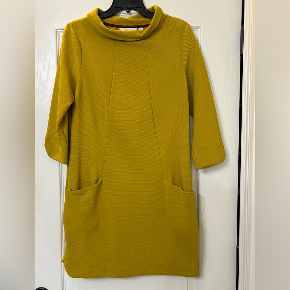 Mustard Shift Tunic with Front Pockets